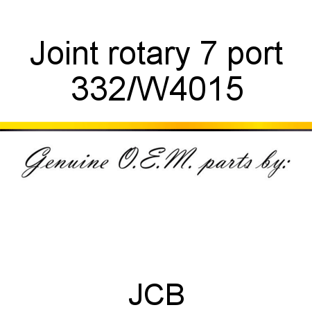 Joint, rotary, 7 port 332/W4015