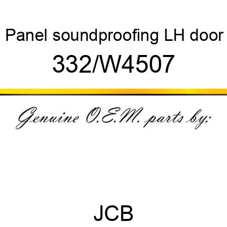 Panel, soundproofing, LH door 332/W4507