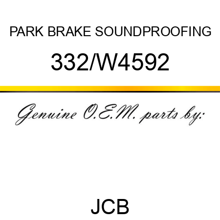 PARK BRAKE SOUNDPROOFING 332/W4592