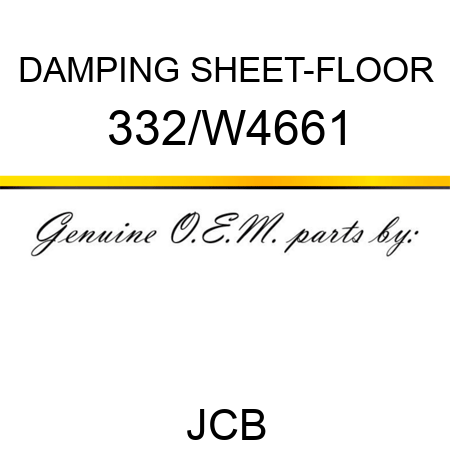 DAMPING SHEET-FLOOR 332/W4661