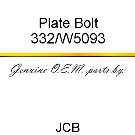 Plate, Bolt 332/W5093