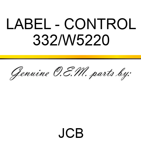 LABEL - CONTROL 332/W5220