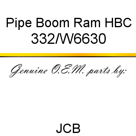 Pipe, Boom Ram HBC 332/W6630