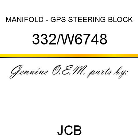 MANIFOLD - GPS STEERING BLOCK 332/W6748