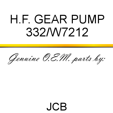 H.F. GEAR PUMP 332/W7212