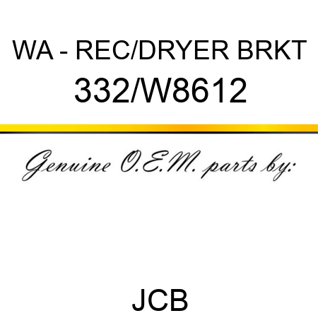 WA - REC/DRYER BRKT 332/W8612