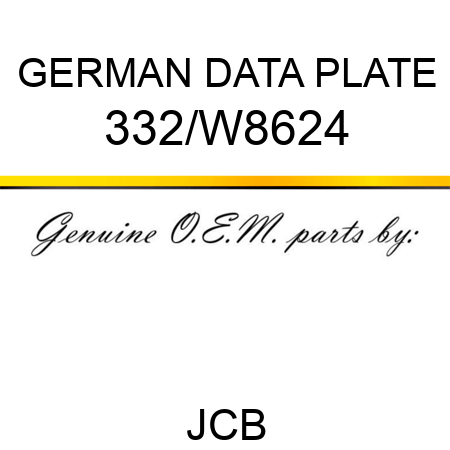 GERMAN DATA PLATE 332/W8624