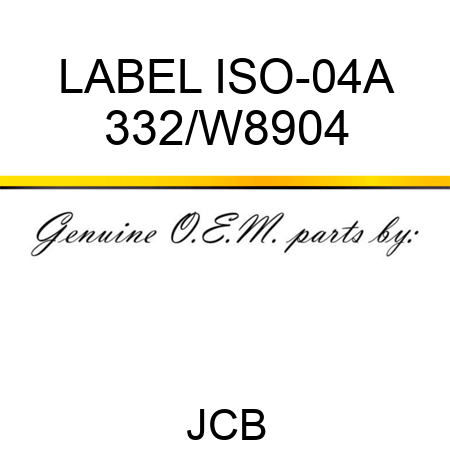 LABEL ISO-04A 332/W8904