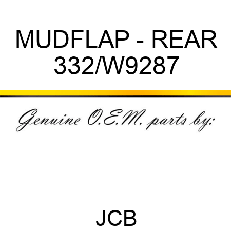 MUDFLAP - REAR 332/W9287