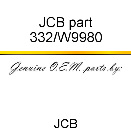 JCB part 332/W9980