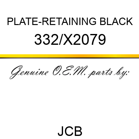 PLATE-RETAINING BLACK 332/X2079