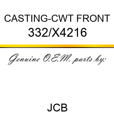 CASTING-CWT FRONT 332/X4216