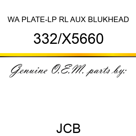 WA PLATE-LP RL AUX BLUKHEAD 332/X5660