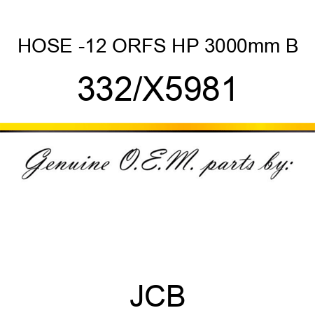 HOSE -12 ORFS HP 3000mm B 332/X5981