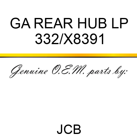 GA REAR HUB LP 332/X8391