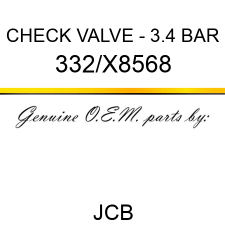 CHECK VALVE - 3.4 BAR 332/X8568