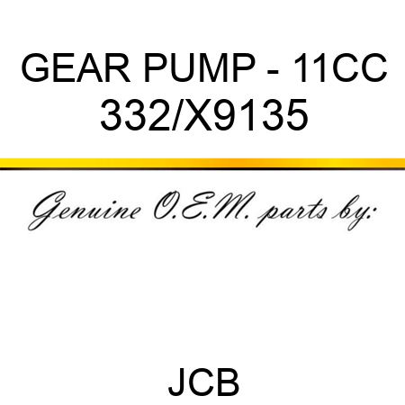 GEAR PUMP - 11CC 332/X9135