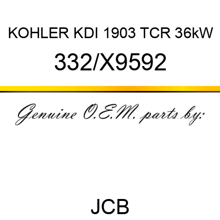 KOHLER KDI 1903 TCR 36kW 332/X9592