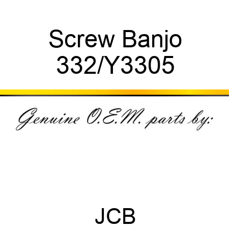 Screw Banjo 332/Y3305