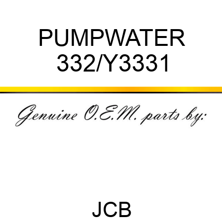 PUMPWATER 332/Y3331