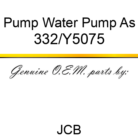 Pump Water Pump As 332/Y5075