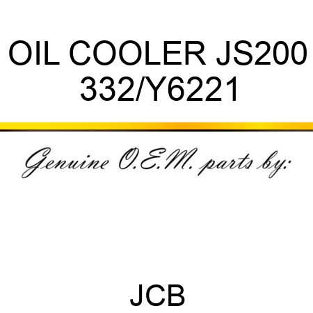 OIL COOLER JS200 332/Y6221