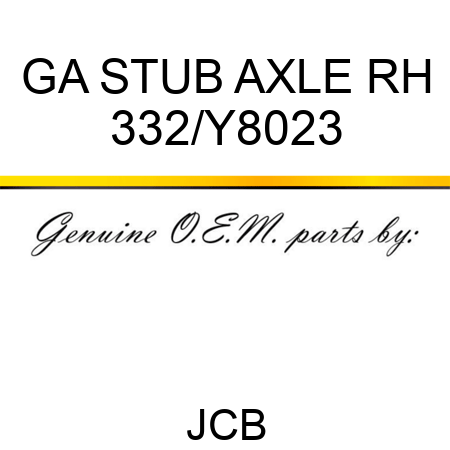 GA STUB AXLE RH 332/Y8023