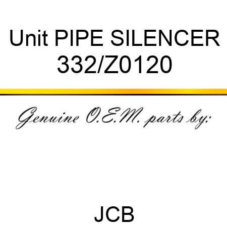Unit PIPE SILENCER 332/Z0120