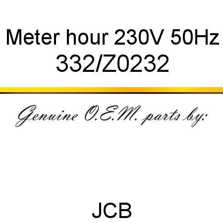 Meter, hour 230V 50Hz 332/Z0232