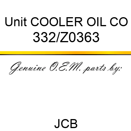 Unit COOLER OIL CO 332/Z0363