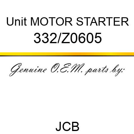 Unit MOTOR STARTER 332/Z0605