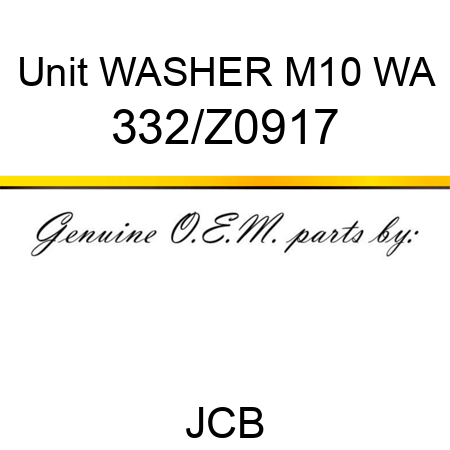 Unit WASHER M10 WA 332/Z0917