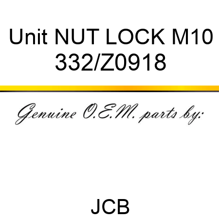 Unit NUT LOCK M10 332/Z0918