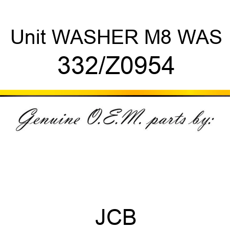 Unit WASHER M8 WAS 332/Z0954