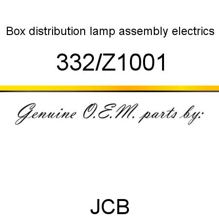 Box, distribution, lamp assembly electrics 332/Z1001