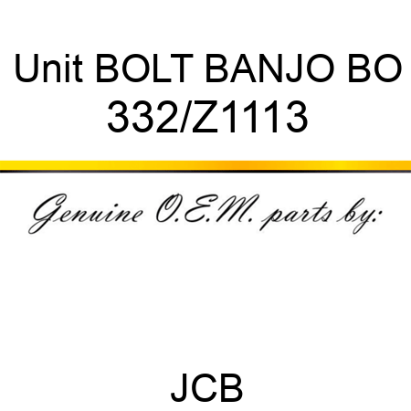 Unit BOLT BANJO BO 332/Z1113