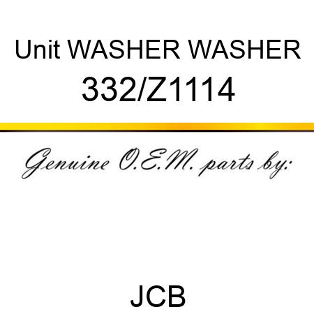 Unit WASHER WASHER 332/Z1114