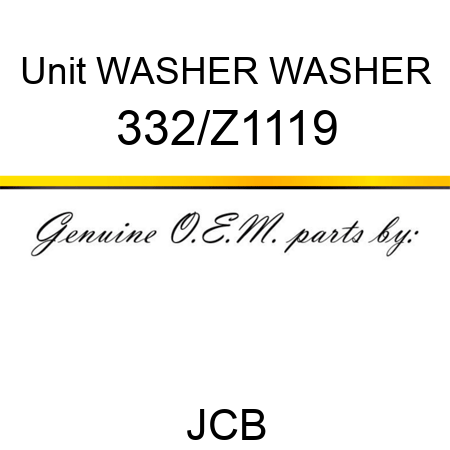 Unit WASHER WASHER 332/Z1119