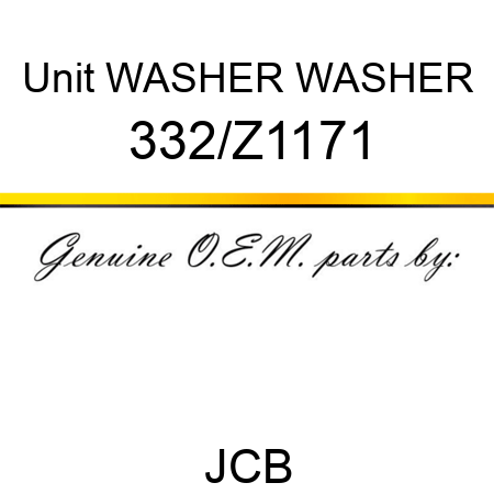 Unit WASHER WASHER 332/Z1171