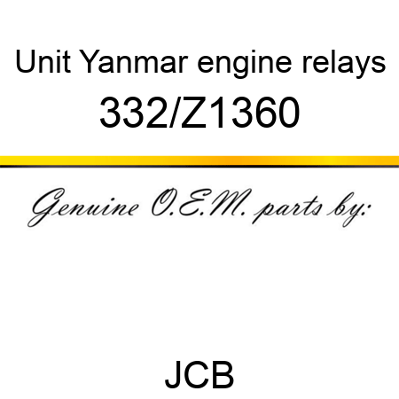 Unit, Yanmar engine relays 332/Z1360