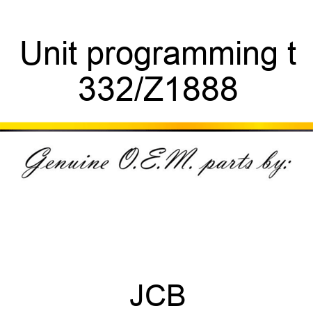 Unit programming t 332/Z1888