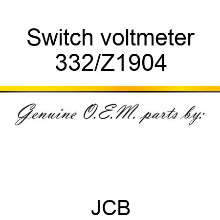 Switch voltmeter 332/Z1904