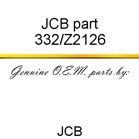 JCB part 332/Z2126
