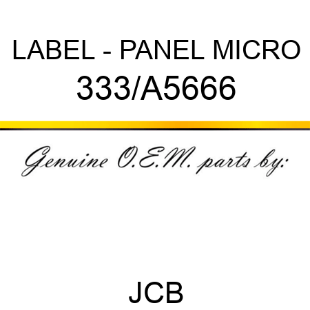 LABEL - PANEL MICRO 333/A5666