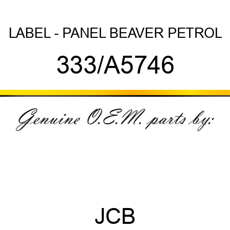 LABEL - PANEL BEAVER PETROL 333/A5746