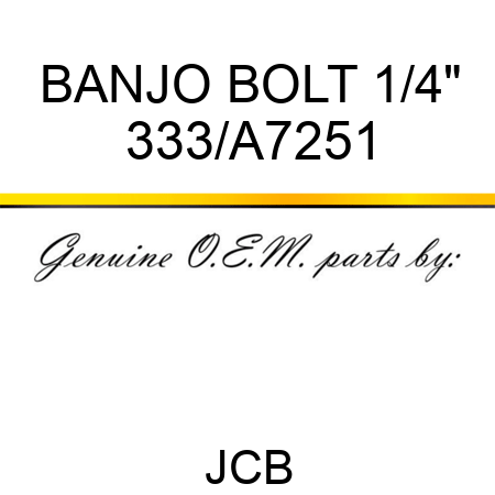 BANJO BOLT 1/4