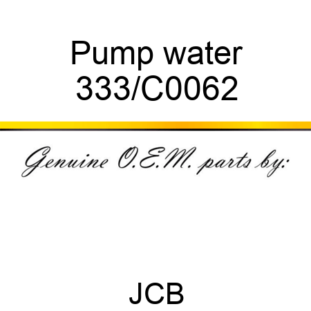 Pump water 333/C0062