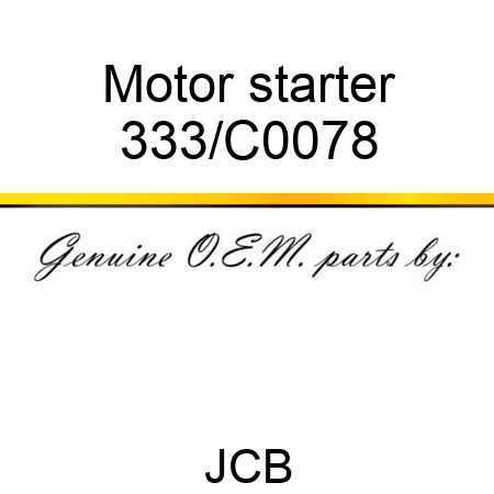 Motor starter 333/C0078