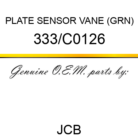 PLATE, SENSOR VANE (GRN) 333/C0126