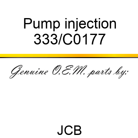 Pump injection 333/C0177